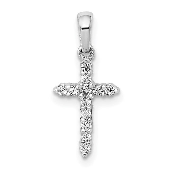 Polished Diamond Cross Pendant
