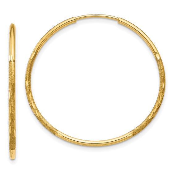 Diamond-cut Endless Hoop