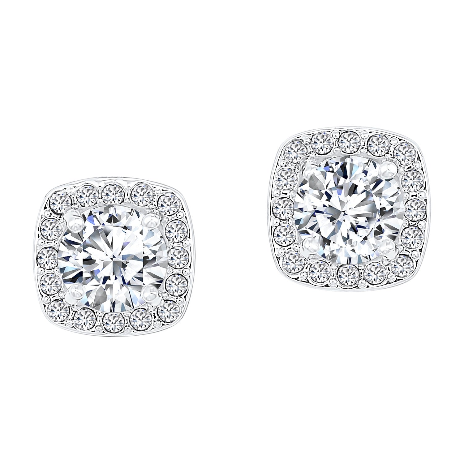 Cushion Cut Halo Diamond Earrings