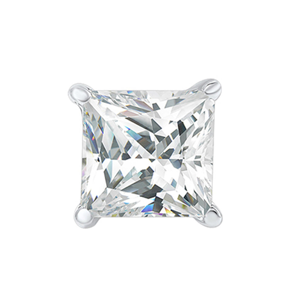 Princess Cut Solitaire Stud Earrings