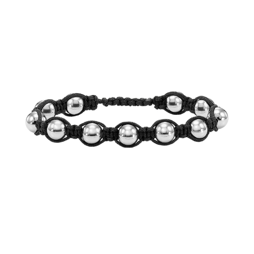 Shamballa-style Bracelet with Silver Beads