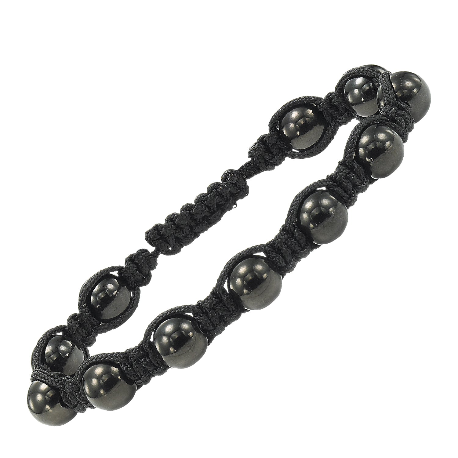 Shamballa-style Bracelet with Black Beads