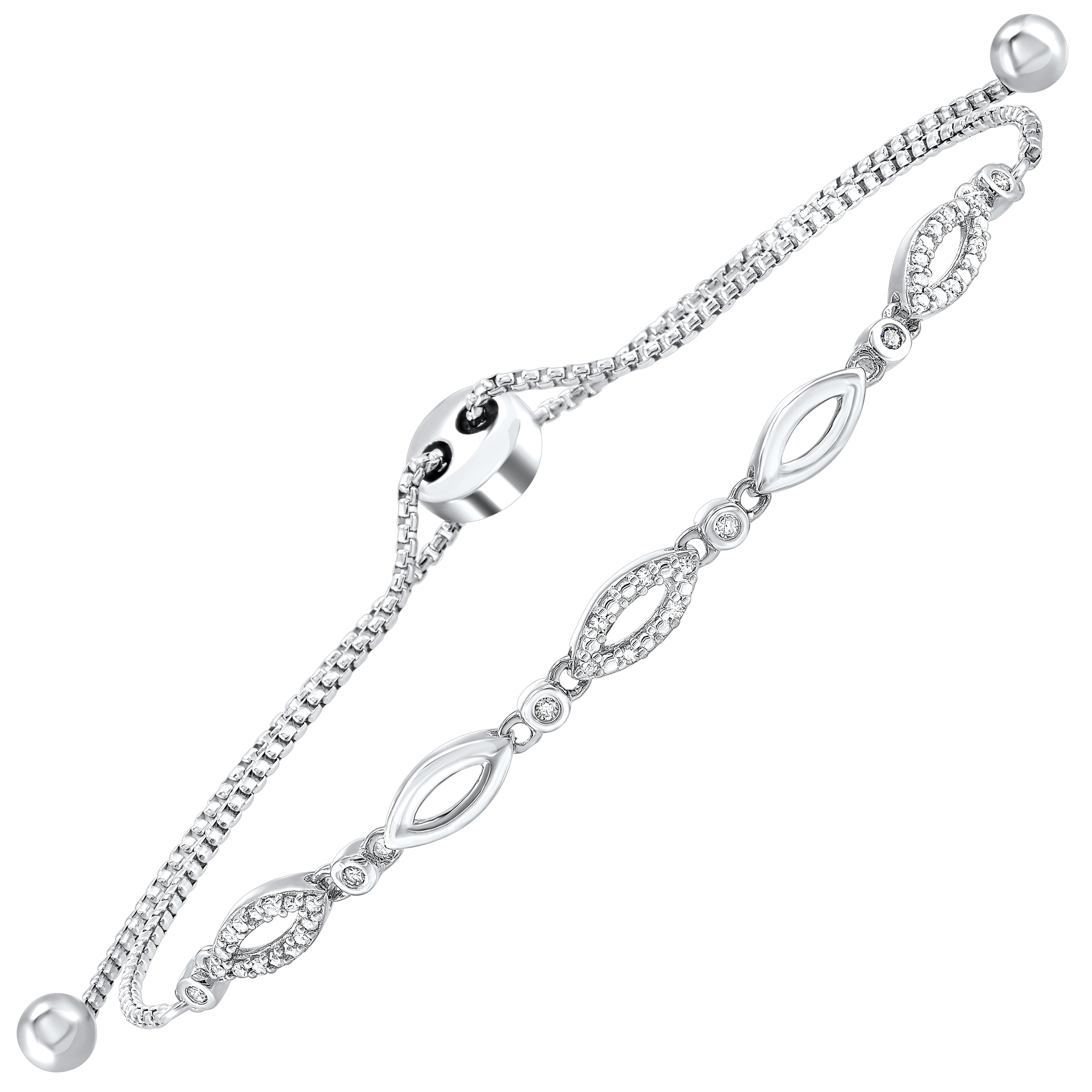 Round and Marquise-Shaped Diamond Bracelet