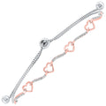 Diamond Accent Heart Bolo Bracelet