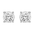 Faceted Halo Illusion Diamond Studs