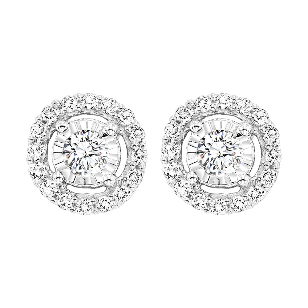 Diamond Solitaire Stud Earrings