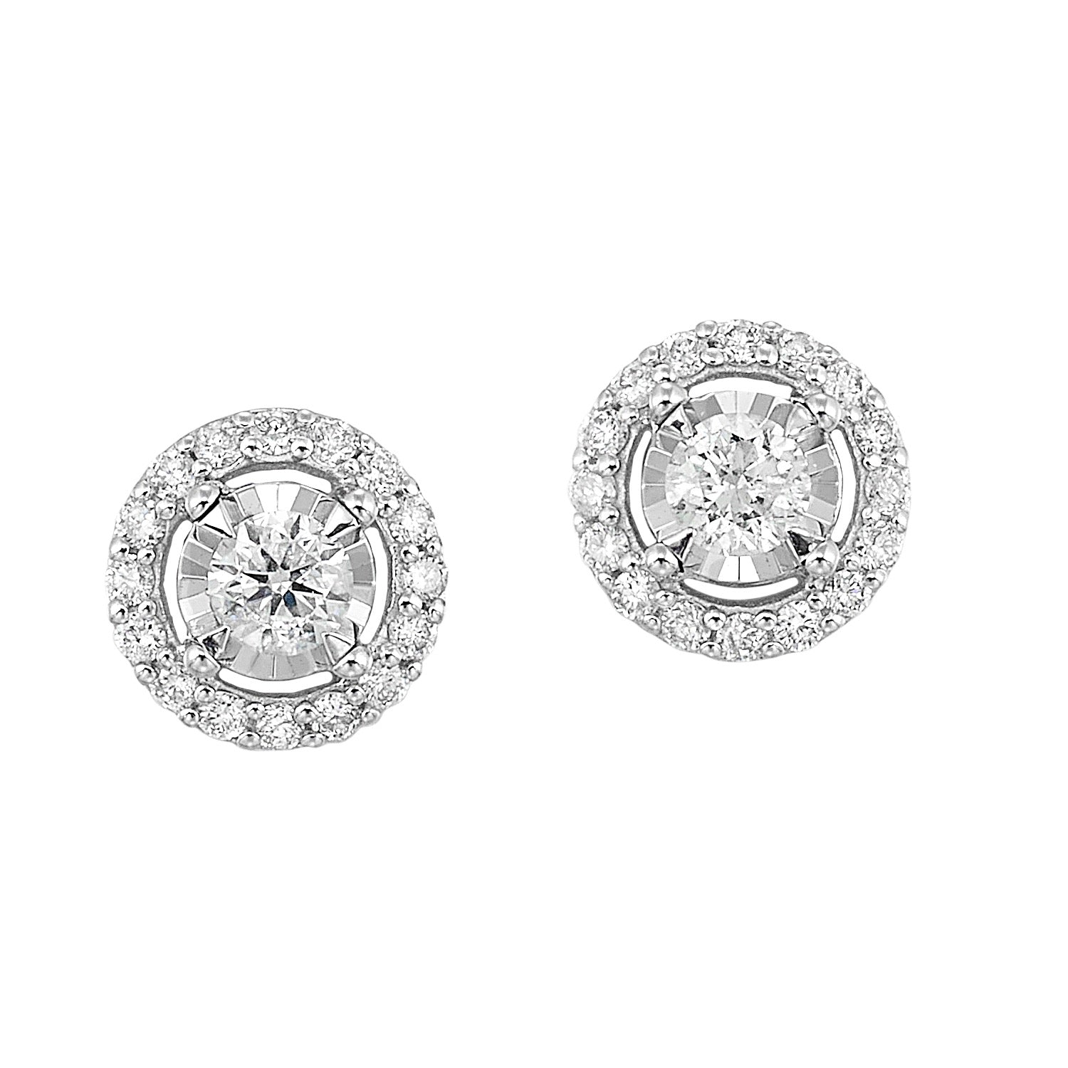 Diamond Solitaire Stud Earrings