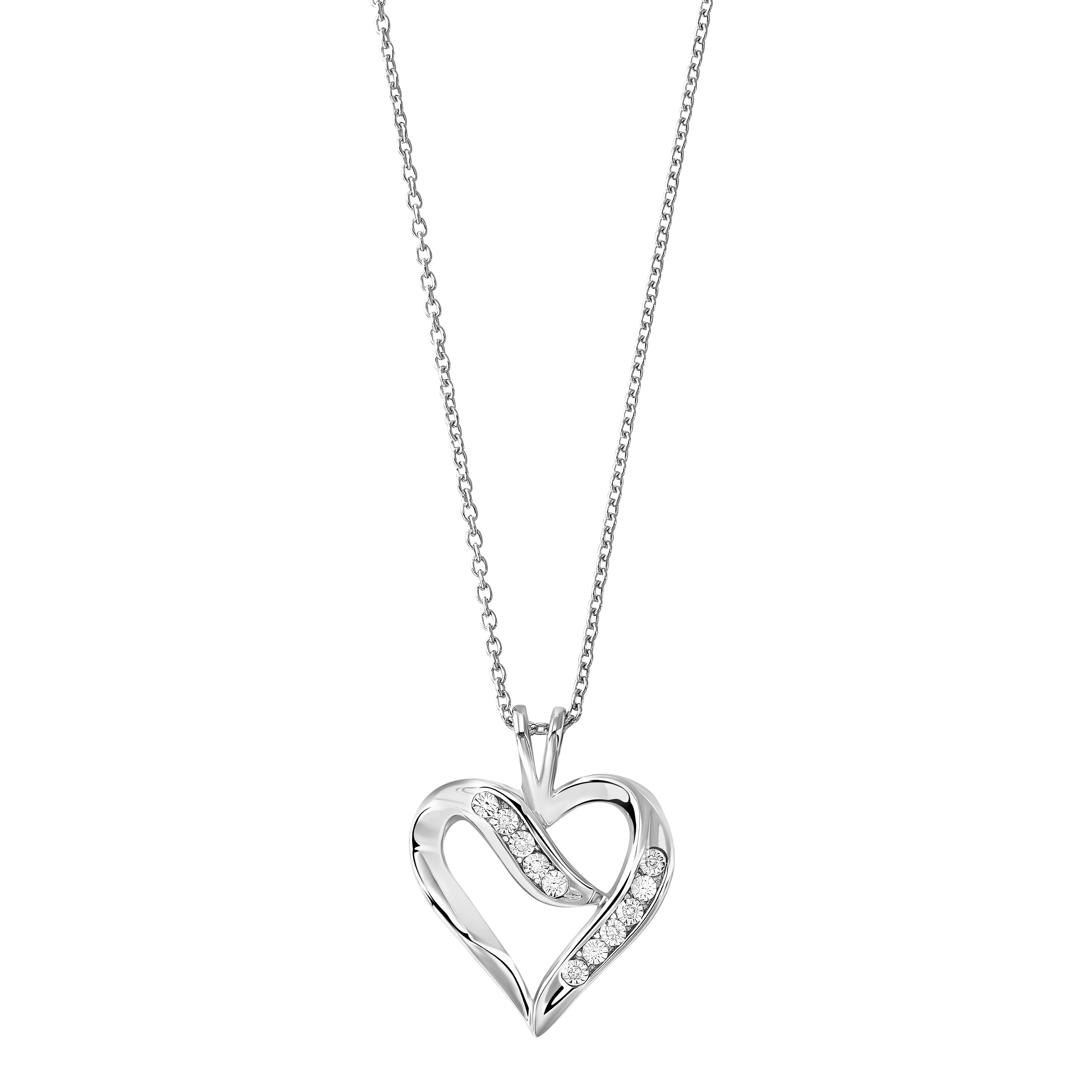 Open Flowing Ribbon Heart Pendant