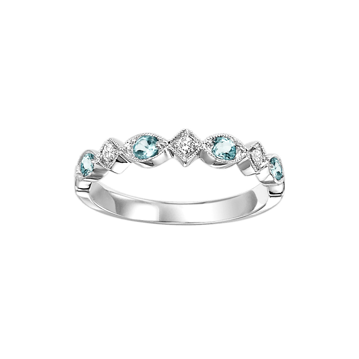 Mix-Shaped Gemstone and Diamond Ring