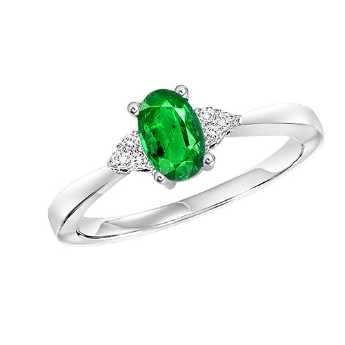 Oval-shaped Gemstone and Diamond Ring