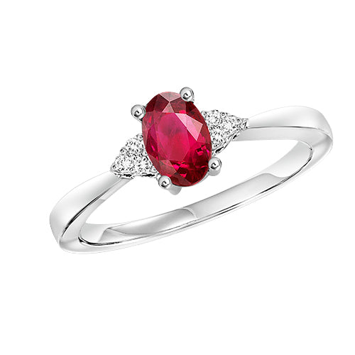 Oval-shaped Gemstone and Diamond Ring