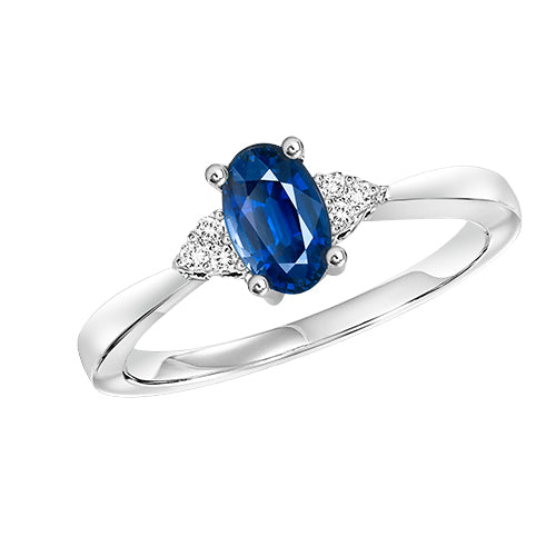 Oval-shaped Gemstone and Diamond Ring