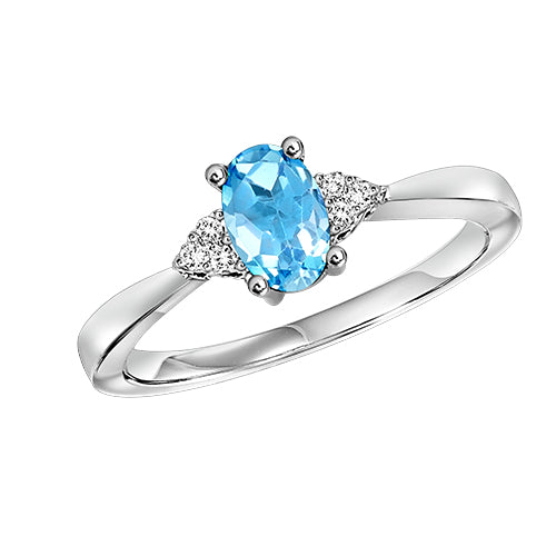 Oval-shaped Gemstone and Diamond Ring
