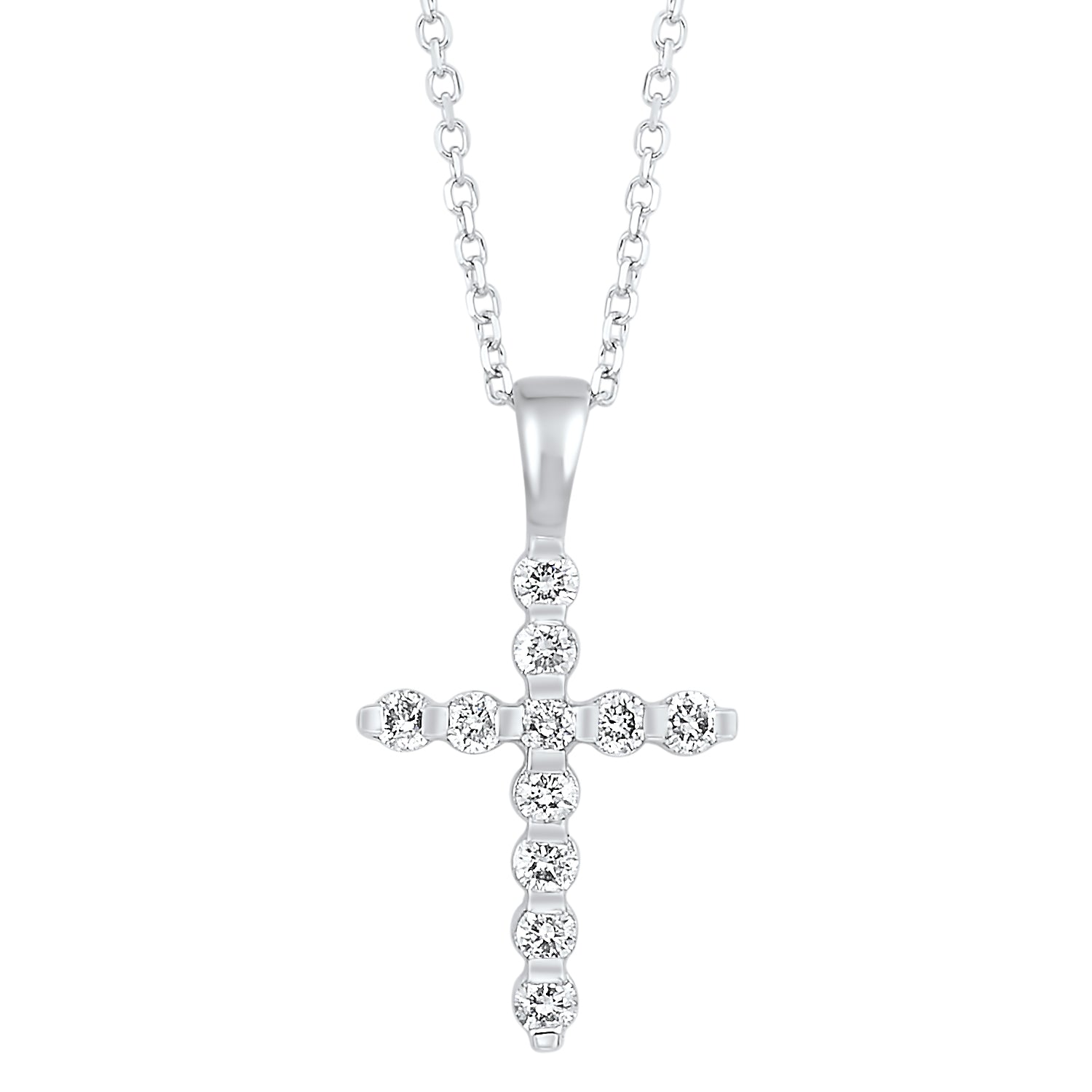 Round-cut Diamond Cross Pendant