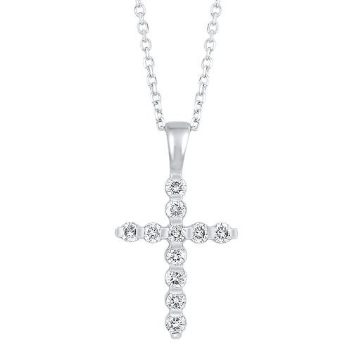 Round-cut Diamond Cross Pendant