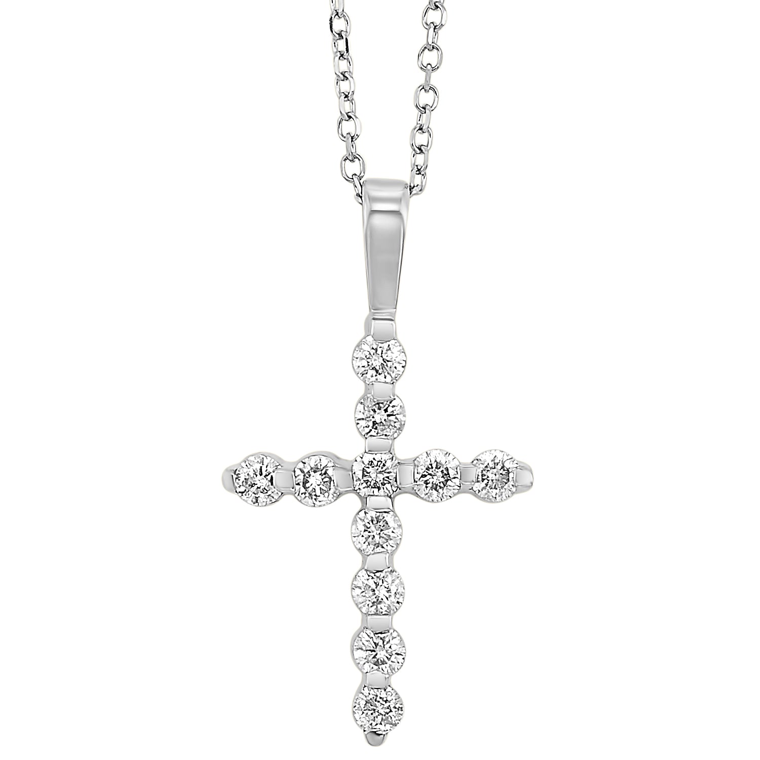 Round-cut Diamond Cross Pendant