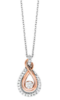 Silver & Rose Gold Infinity Diamond Pendant