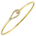 14Kt Yellow Gold Diamond Cuff Bangle