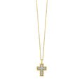 Diamond Cross Pendant with Cable Border