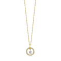 Circle with Dangling Diamond Pendant