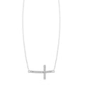 Silver Sideways Cross Pendant