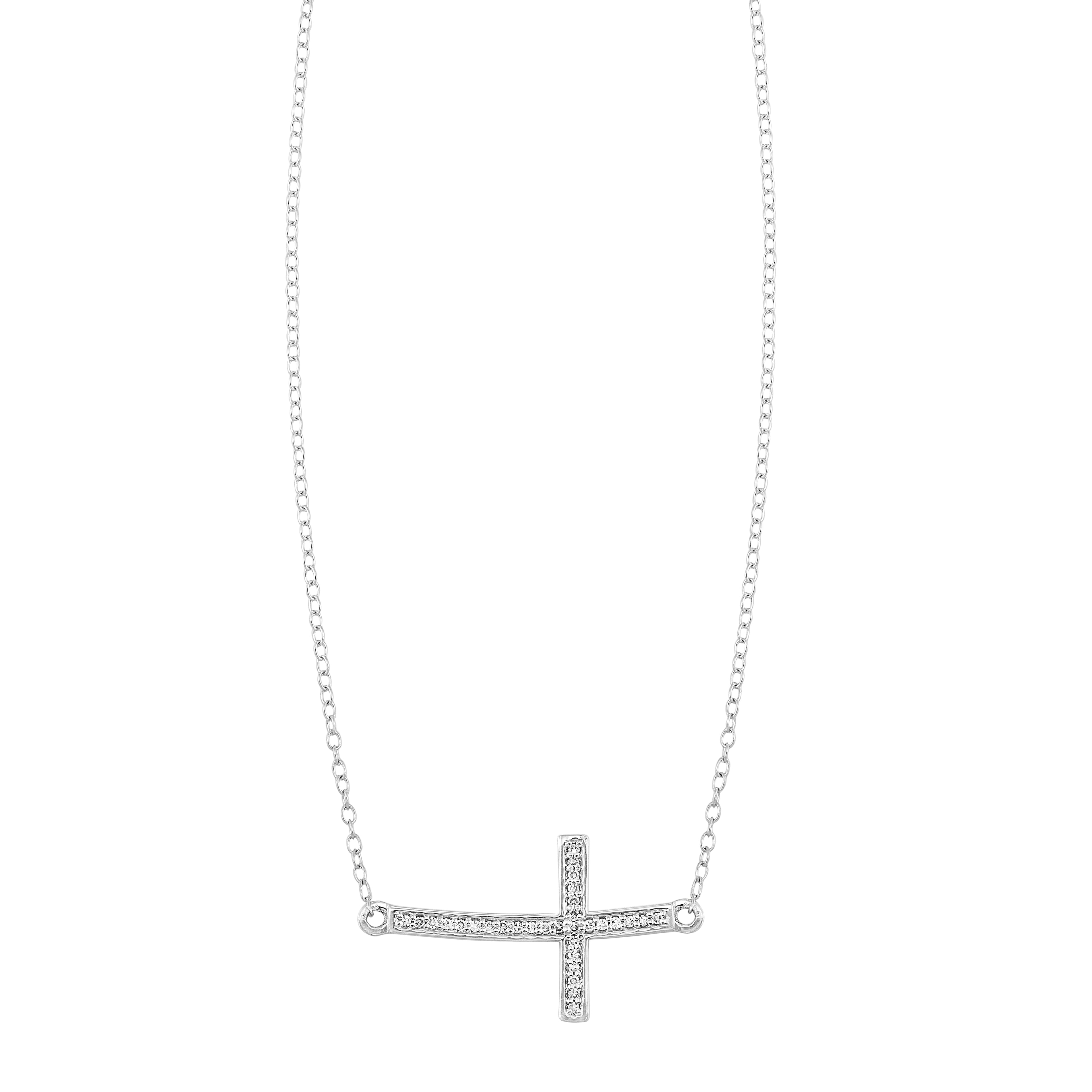 Silver Sideways Cross Pendant