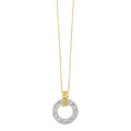 Two-Tone Diamond Circle Pendant