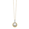 Two-Tone Beaded Diamond Circle Pendant