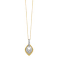 Two-Tone Beaded Diamond Teardrop Pendant