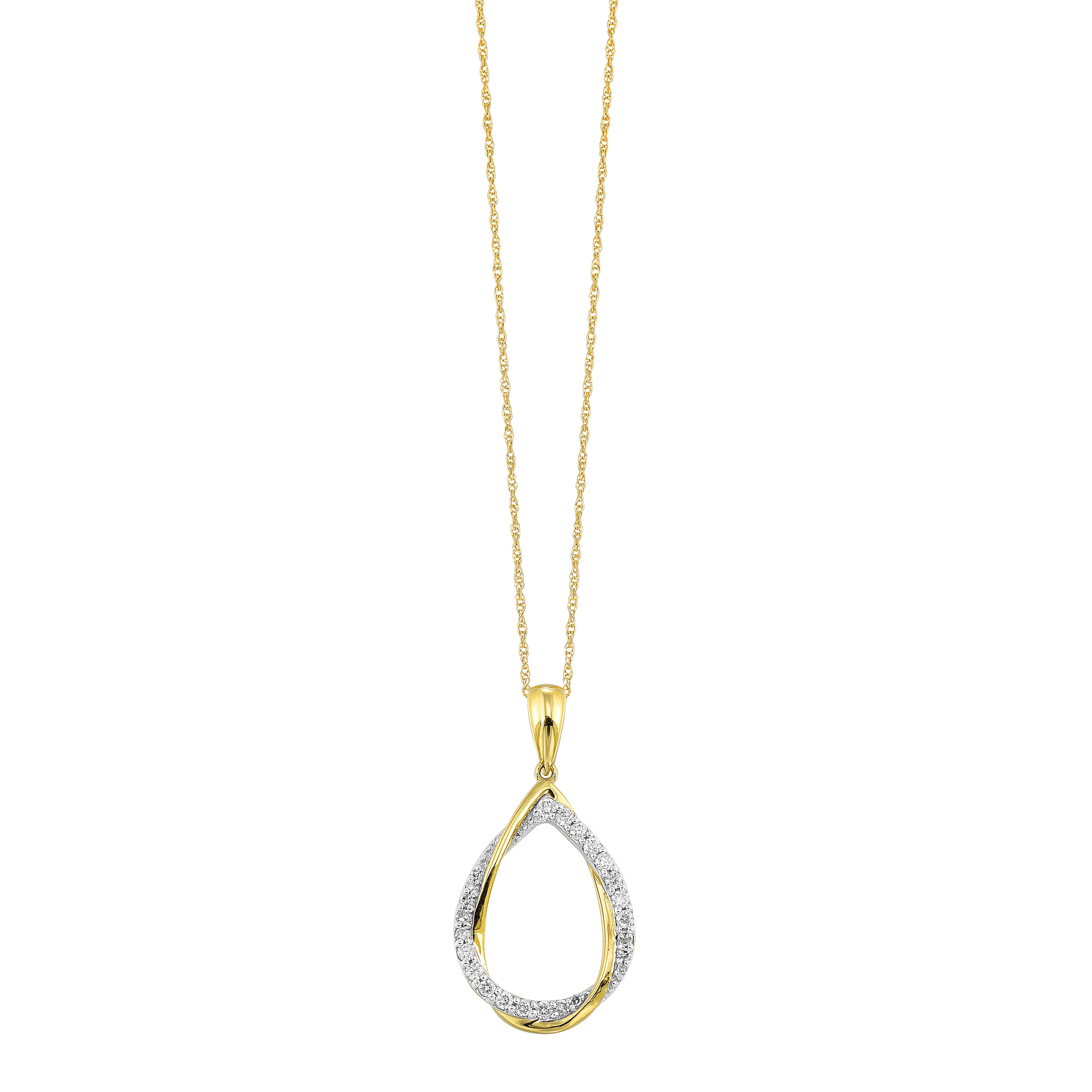 Open Double Teardrop Diamond Pendant