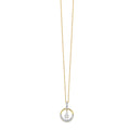 Two-Tone Diamond Circle Drop Pendant