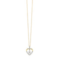 Two-Tone Diamond Heart Drop Pendant