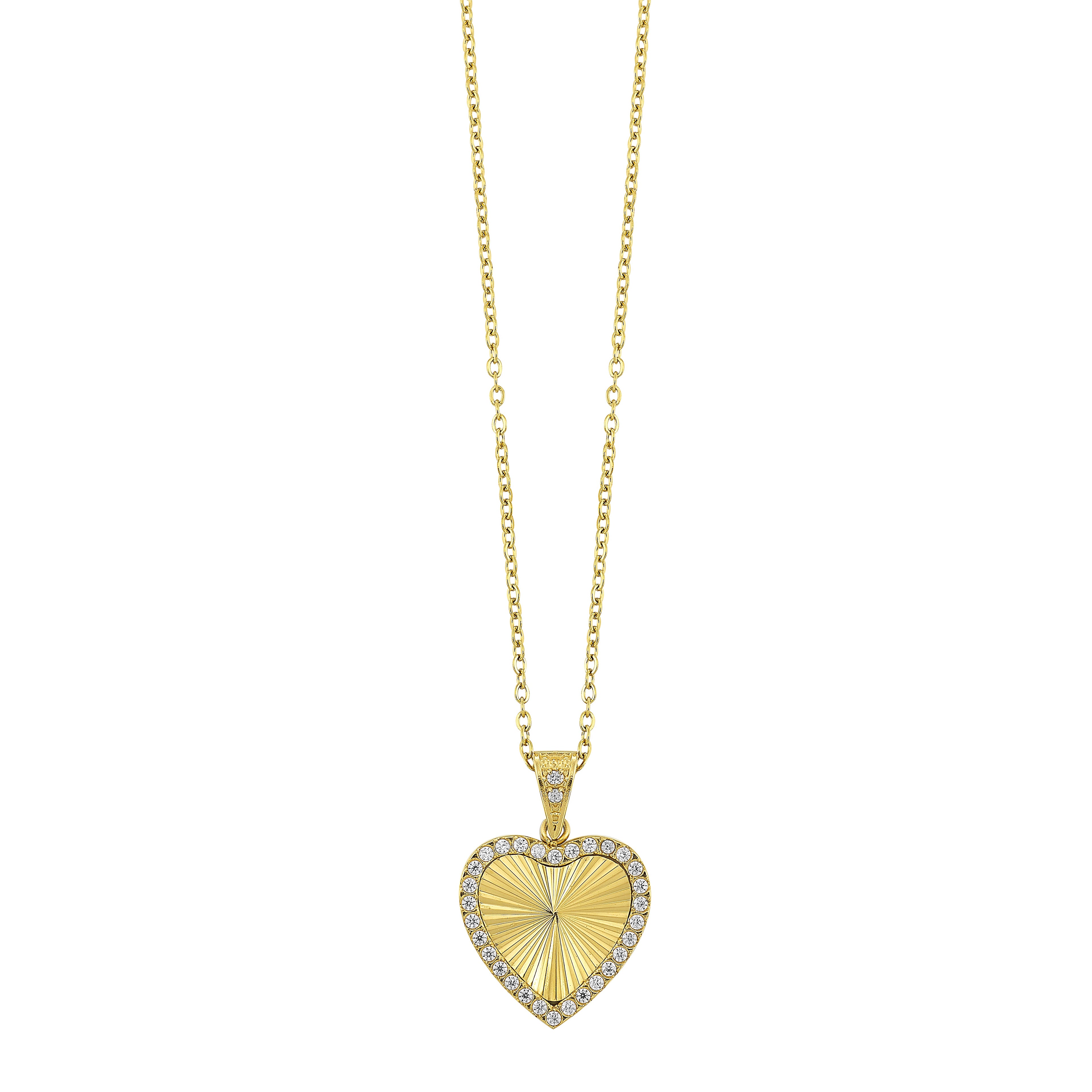 Fluted Heart Dangle Pendant