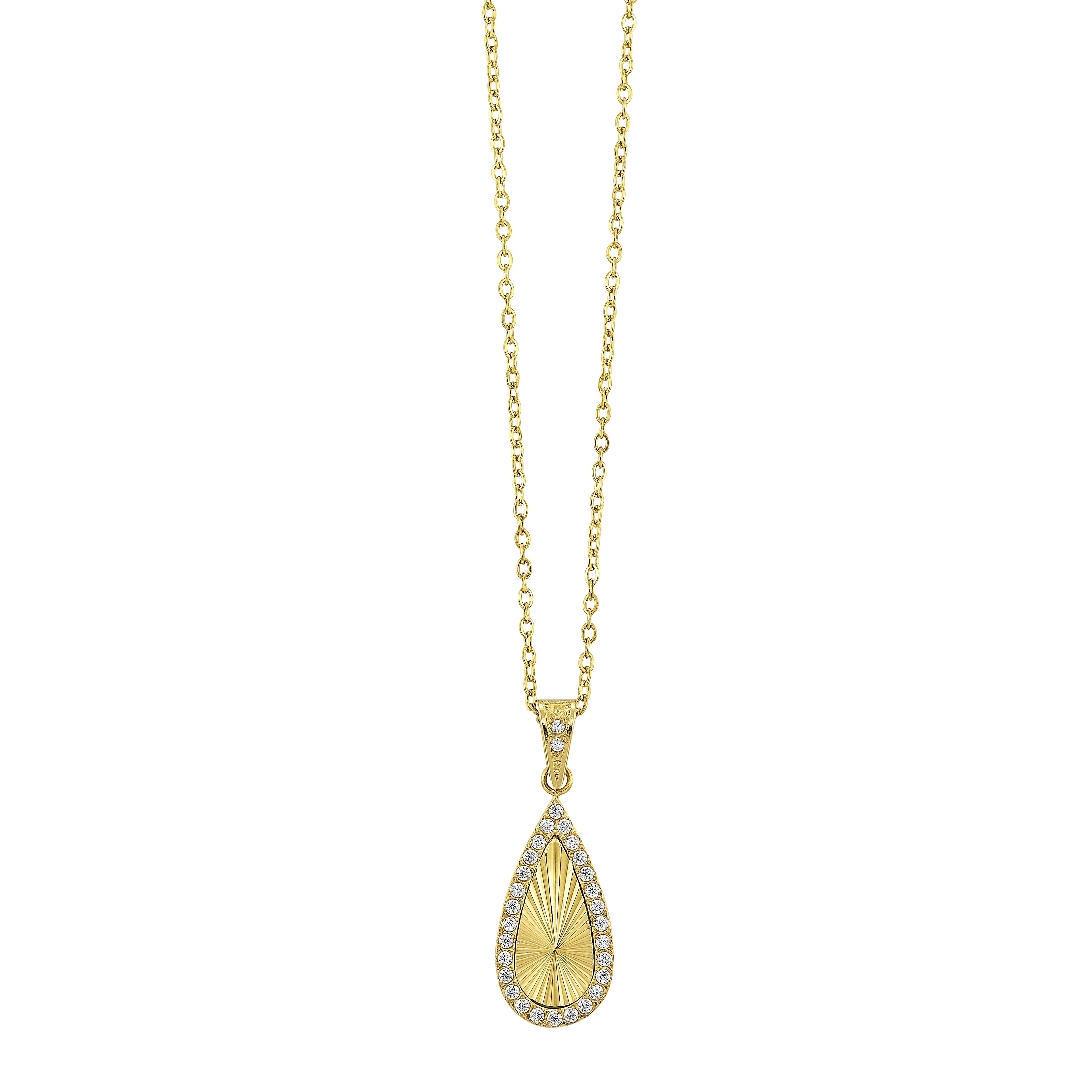 Fluted Teardrop Dangle Pendant