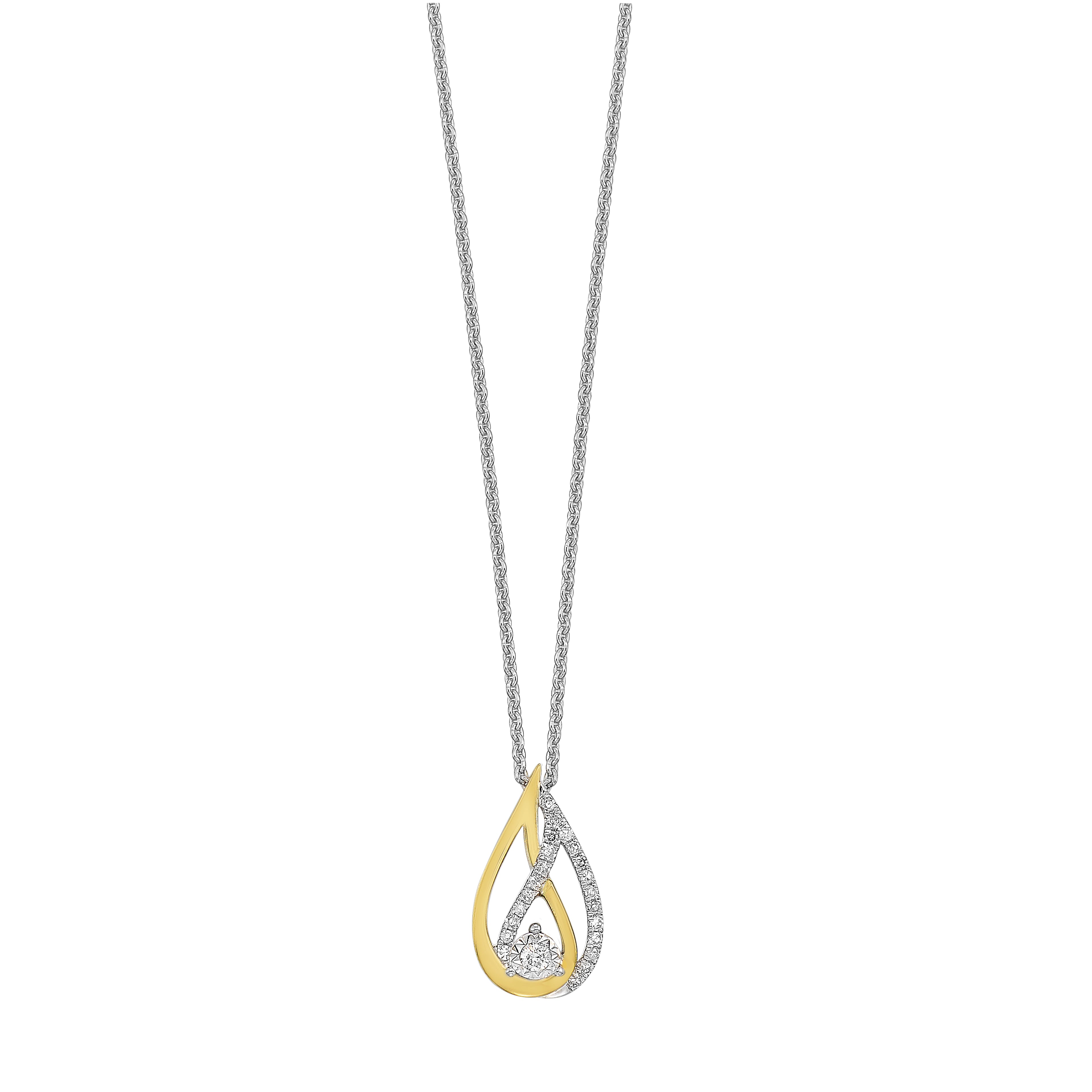 Two-Tone Double Teardrop Pendant