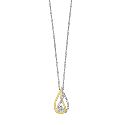 Two-Tone Double Teardrop Pendant