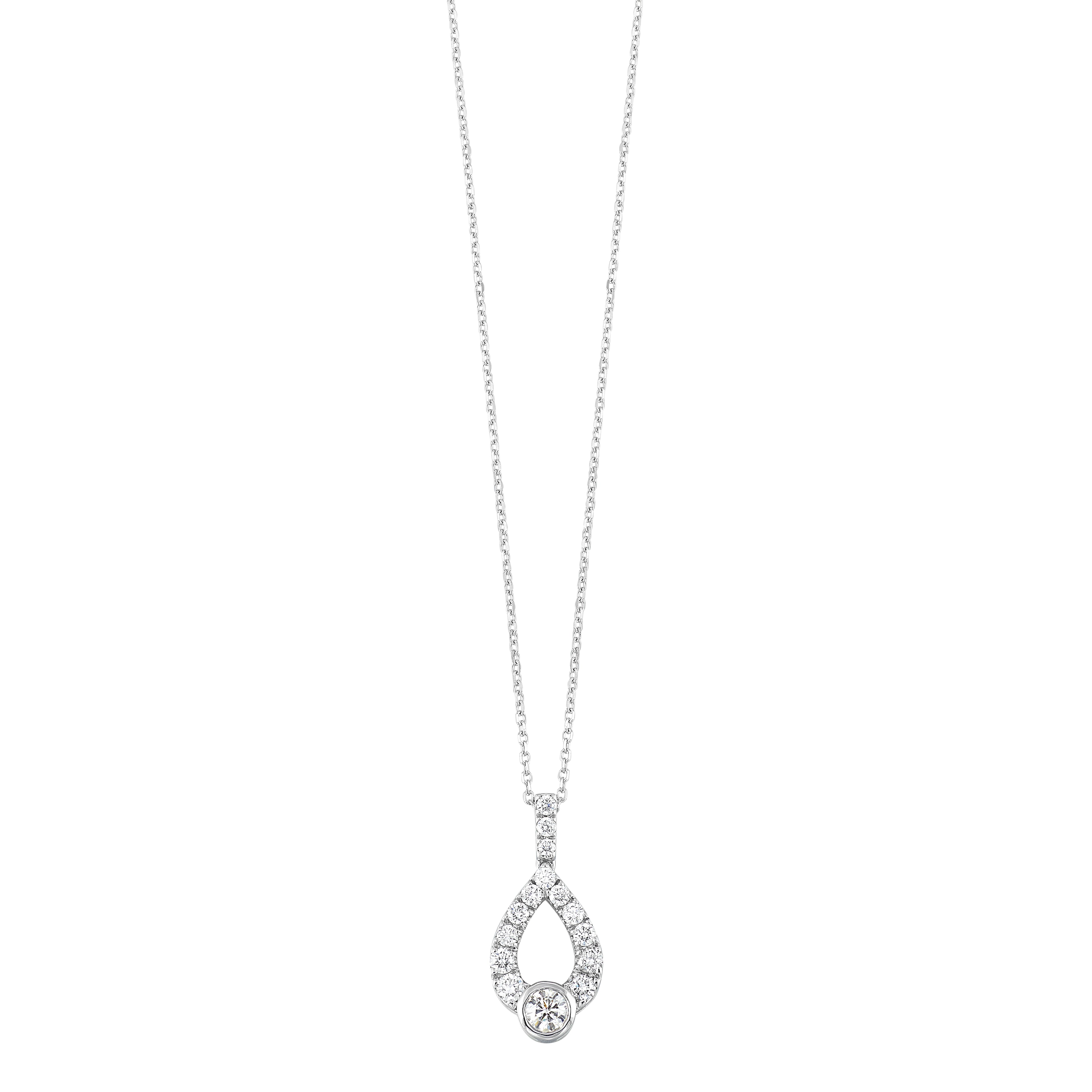 Open Teardrop Diamond Pendant