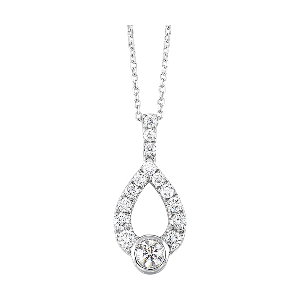Open Teardrop Diamond Pendant