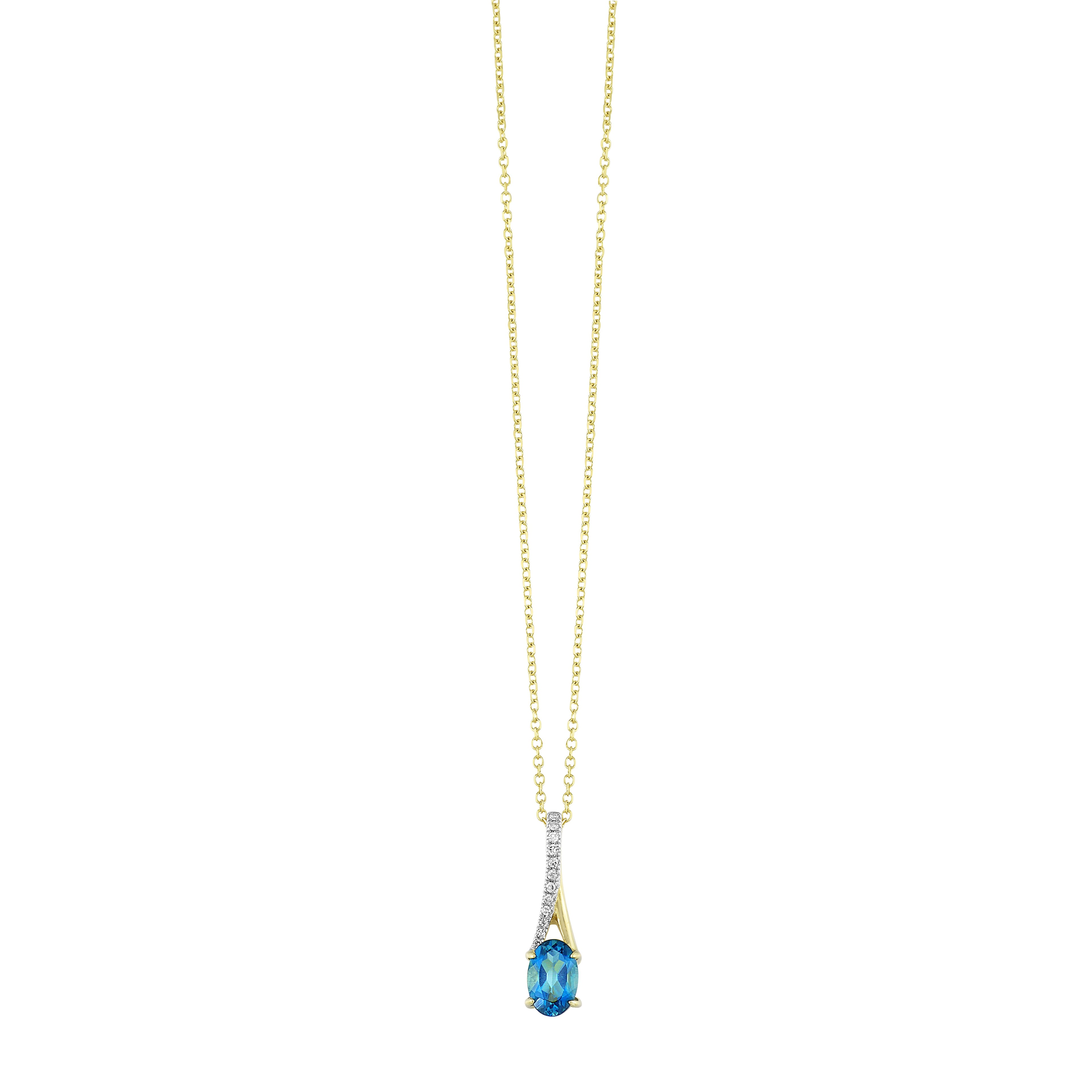 Blue Topaz & Diamond Accent Drop Pendant