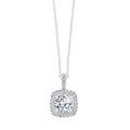 Cushion Cut Halo Pendant