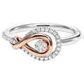 Silver & Rose Gold Infinity Diamond Ring