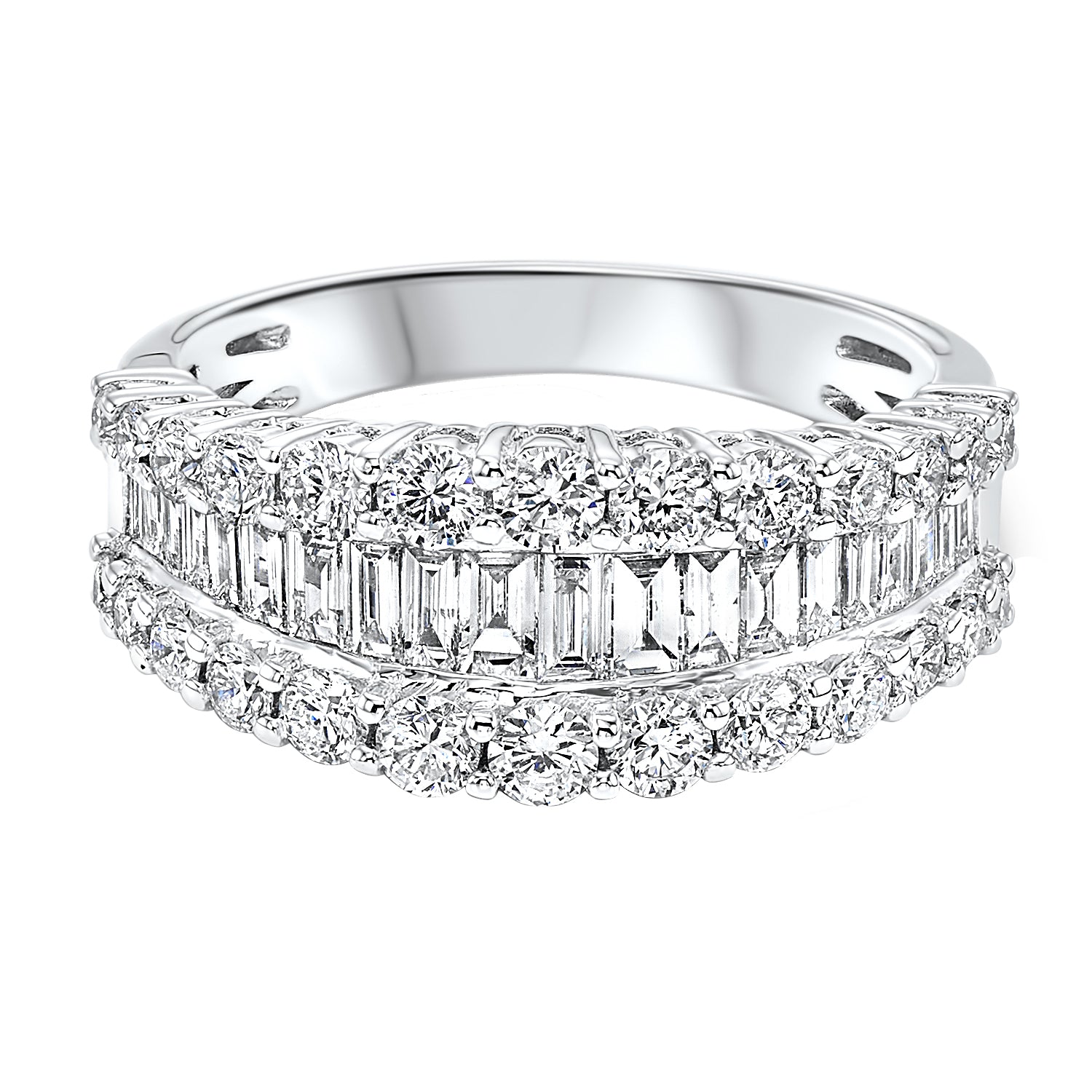 Wide Multi-Row Diamond Ring