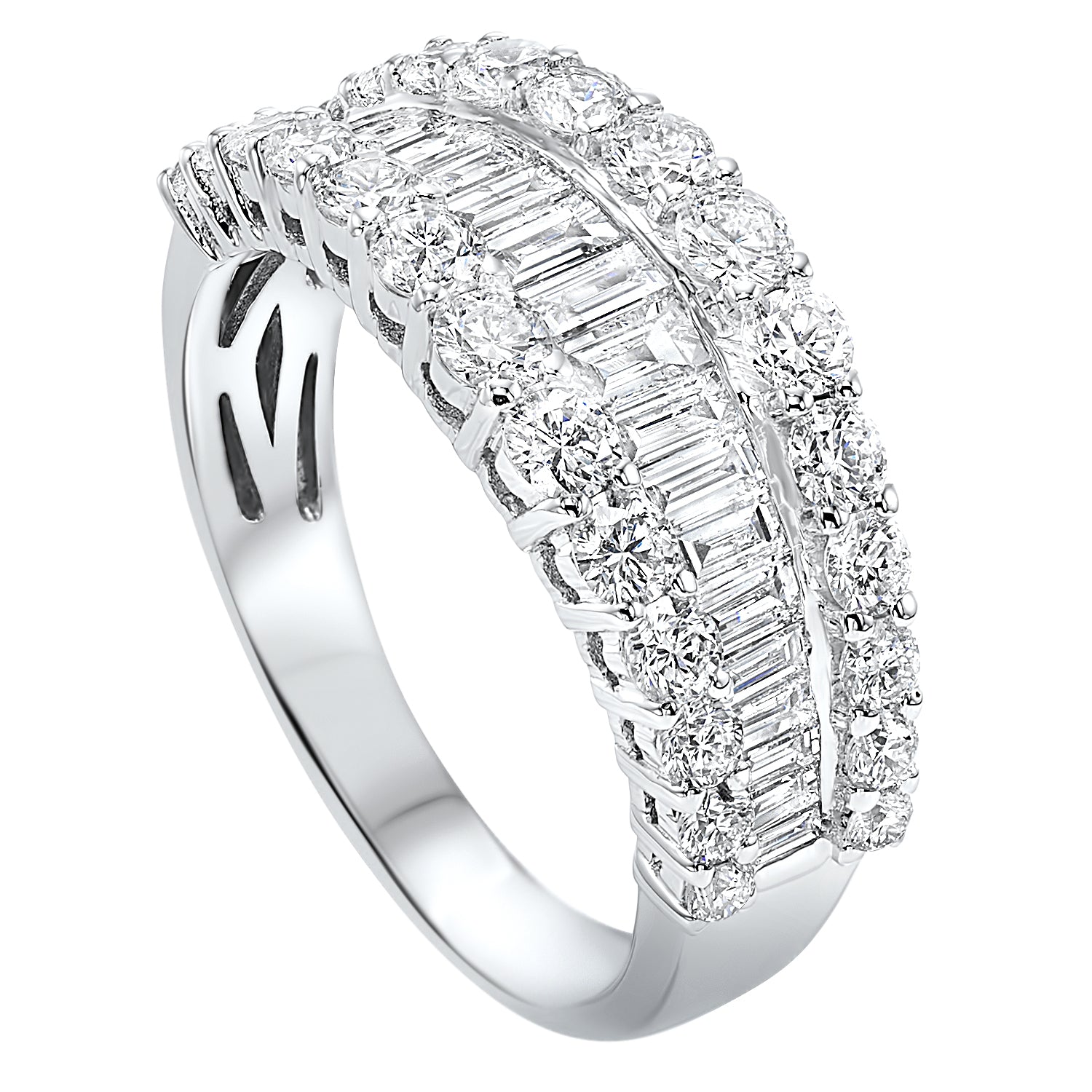 Wide Multi-Row Diamond Ring