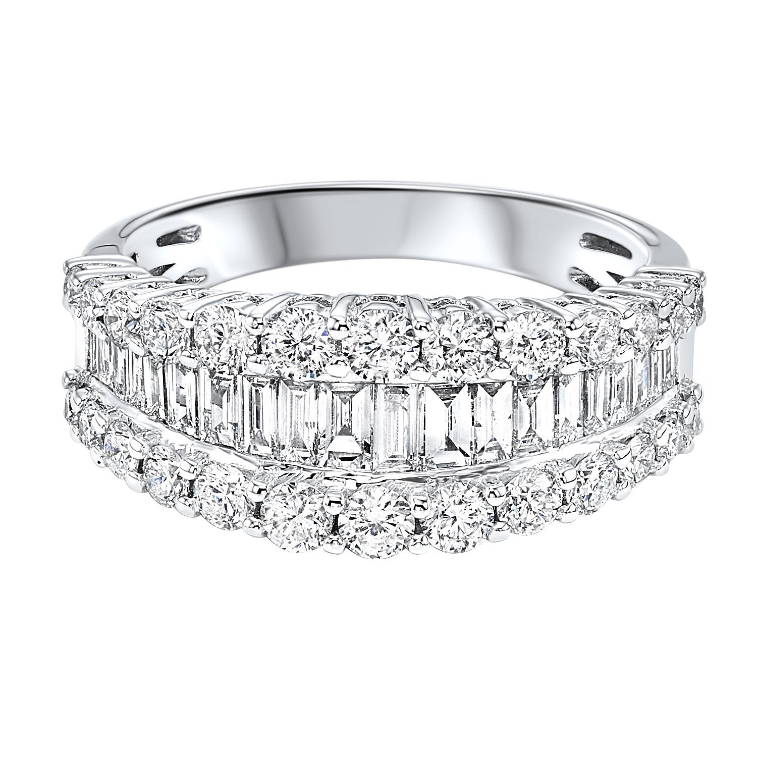 Wide Multi-Row Diamond Ring