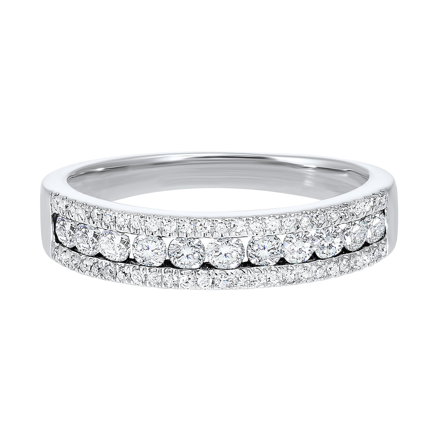 Three-Row Diamond Ring