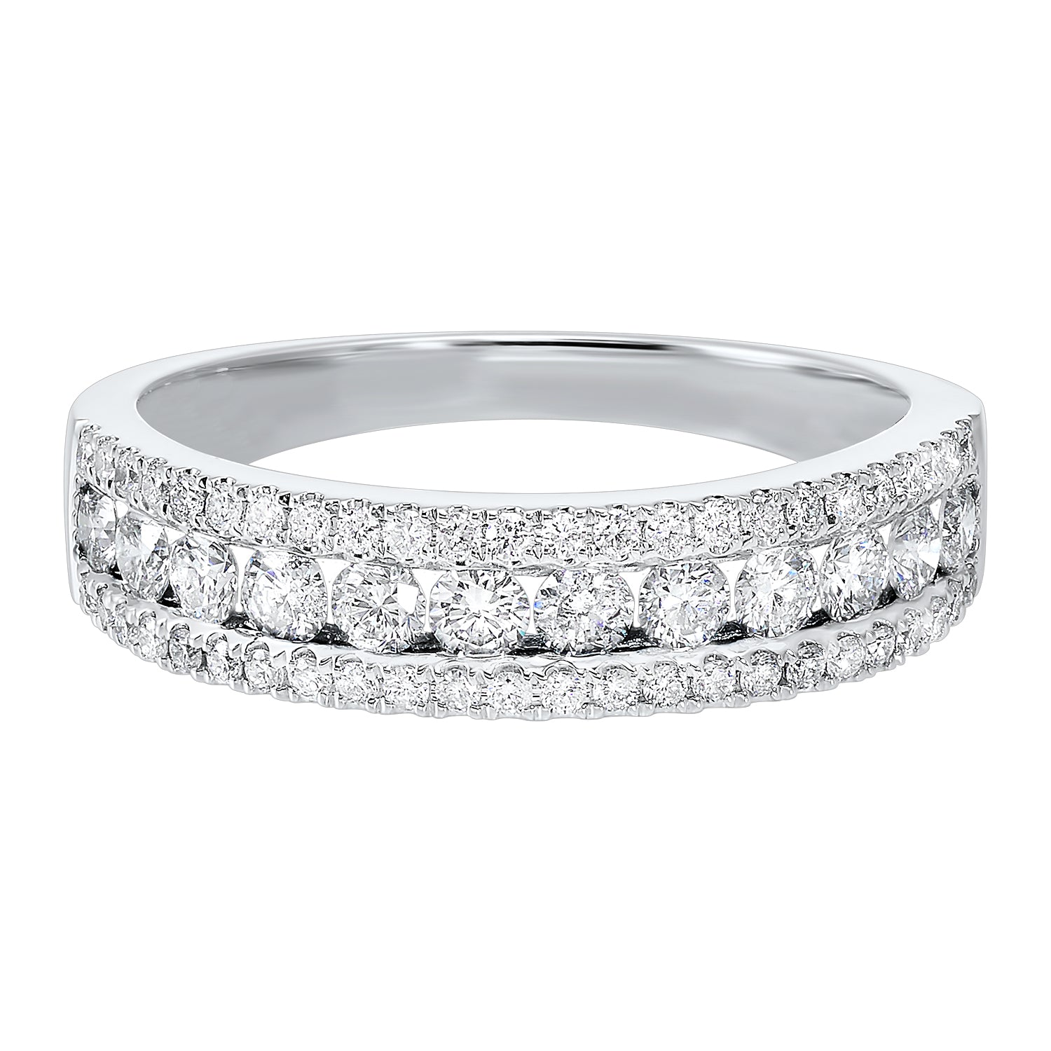Three-Row Diamond Ring