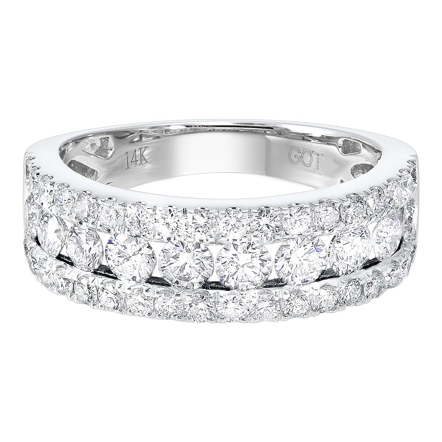 Three-Row Diamond Ring