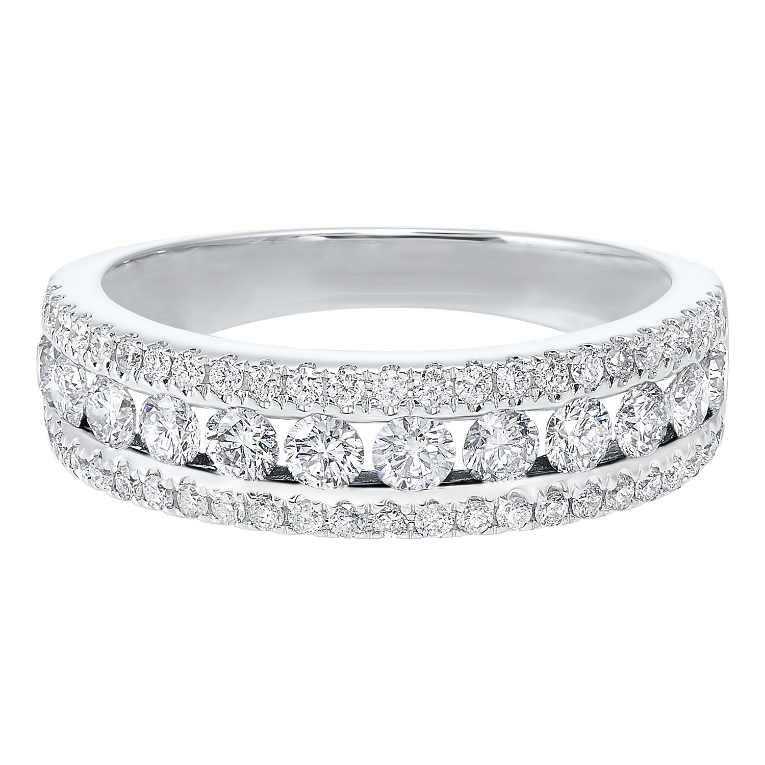 Three-Row Diamond Ring