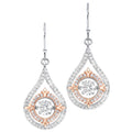 Silver & Rose Gold Teardrop Dangle Earrings