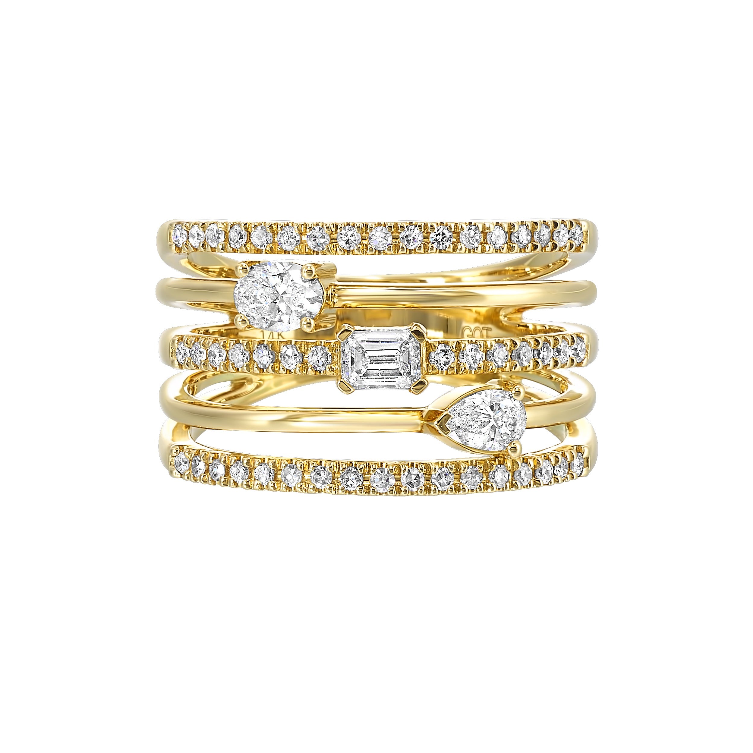 Multi-Row Diamond Statement Ring